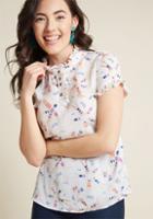 Modcloth Form Of Flattery Ruffled Blouse In Xs