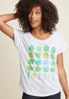Modcloth Surrounded By Succulents Graphic T-shirt In Xxl