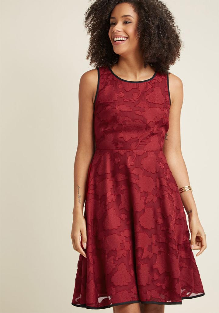 Modcloth For The Fab Of It Burnout A-line Dress In Xl