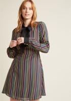 Modcloth Everyday Statement A-line Long Sleeve Dress In M