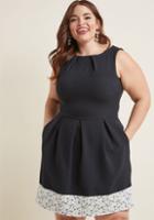 Modcloth Closet London Luck Be A Lady A-line Dress In Black And Lace In 10 (uk)