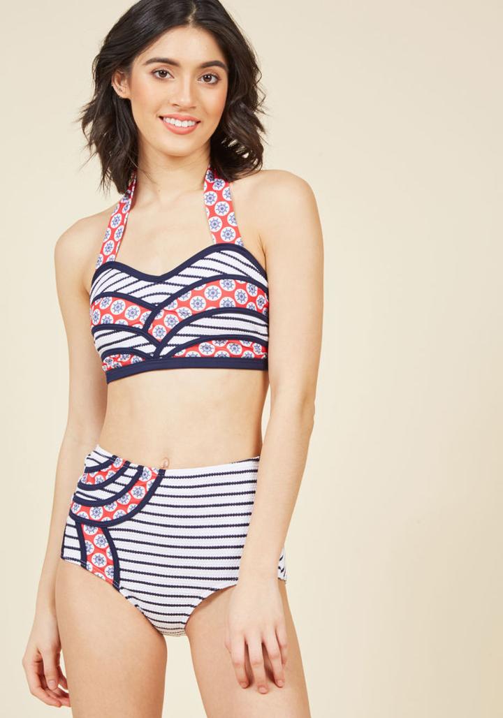 Set The Serene Swimsuit Top In Nautical In S