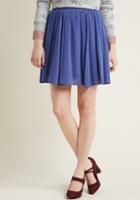 Modcloth Swingy Mini Skirt With Pockets In Blue In 1x