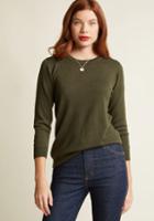 Modcloth Charter School Pullover Sweater In Olive In S