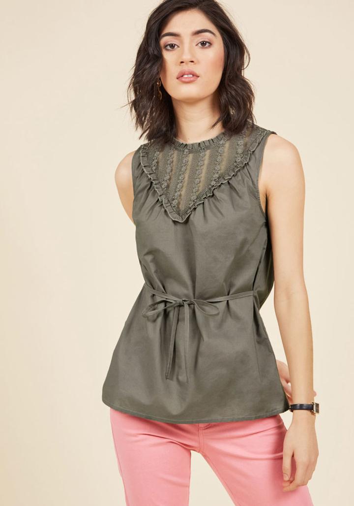 Fashion Your Fairytale Sleeveless Top In Slate In Xs