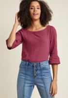 Modcloth Spiffed-up Saturday Cotton Top In Fuschia In 3x