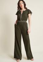 Modcloth Intrigue Mastery Wide-leg Jumpsuit In Xs