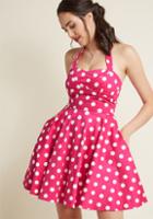 Modcloth Traveling Cake Pop Truck A-line Dress In Pink In 3x