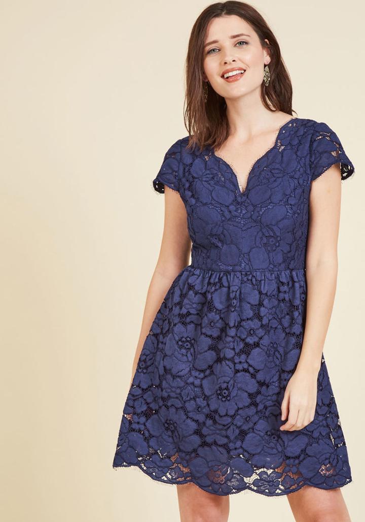 Wendybird Make Way For Winsome Lace Dress In Navy In 0