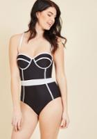  Need I Say Shore? One-piece Swimsuit In Noir In S