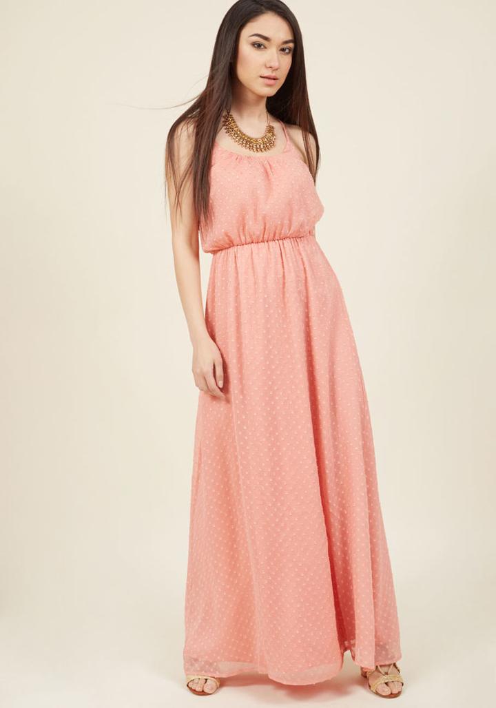 Modcloth All-around Lovely Maxi Dress In Blush In 2x