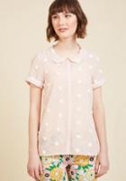 Modcloth Let's Do Lovely Button-up Top In Puff In 2x