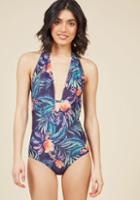  Seaside Delight One-piece Swimsuit In Midnight Frond In Xs