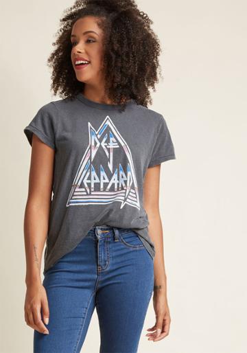 Modcloth Glam Metal Moxie Graphic Tee In M