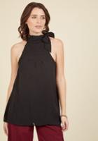 Modcloth Diligent Distinction Sleeveless Top In Black In M