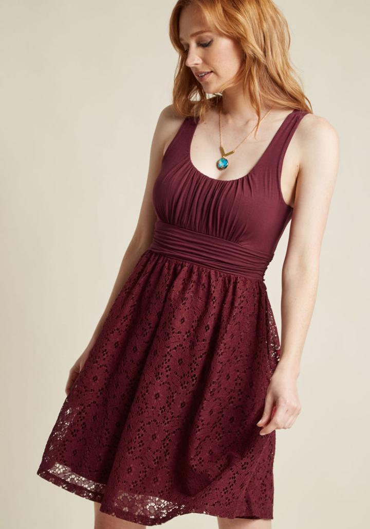 Modcloth Artisan Iced Tea Lace Dress In Raspberry In 3x