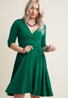 Modcloth Say Yes To Timeless Wrap Dress In Clover In M
