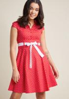 Modcloth Hepcat Soda Fountain A-line Dress In Cherry In S