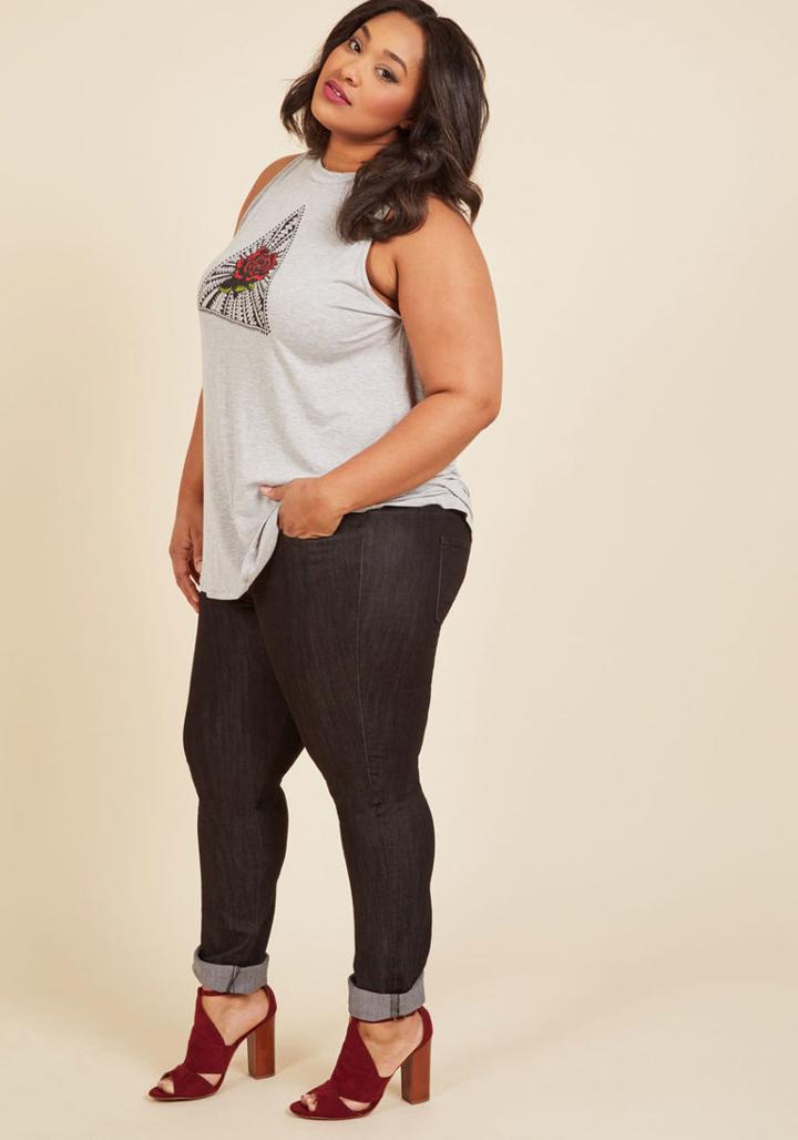 Modcloth Karaoke Songstress Jeans In Black - 1x-3x