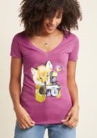 Modcloth Focus On The Cuteness Graphic T-shirt In L