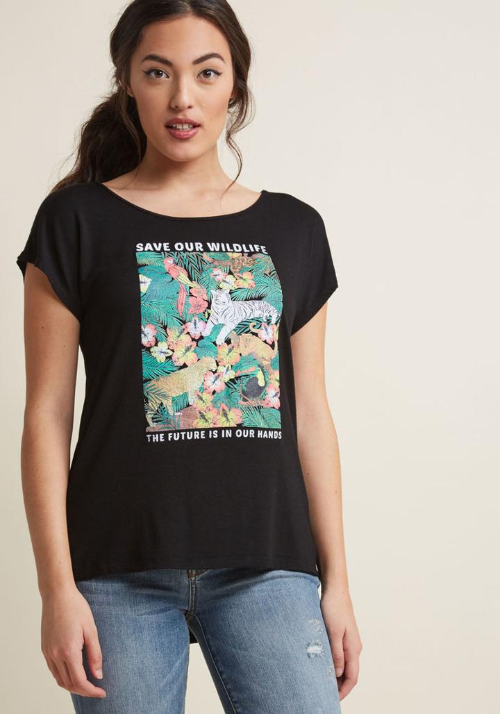 Modcloth Wilderness Warrior Graphic Tee In M