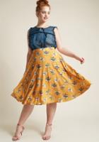 Modcloth Marvelous Midi Skirt With Pockets In Carousel Horses In 3x