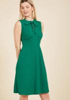 Modcloth Archival Arrival A-line Dress In Clover