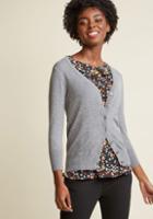 Modcloth Charter School Cardigan In Heather Grey In L