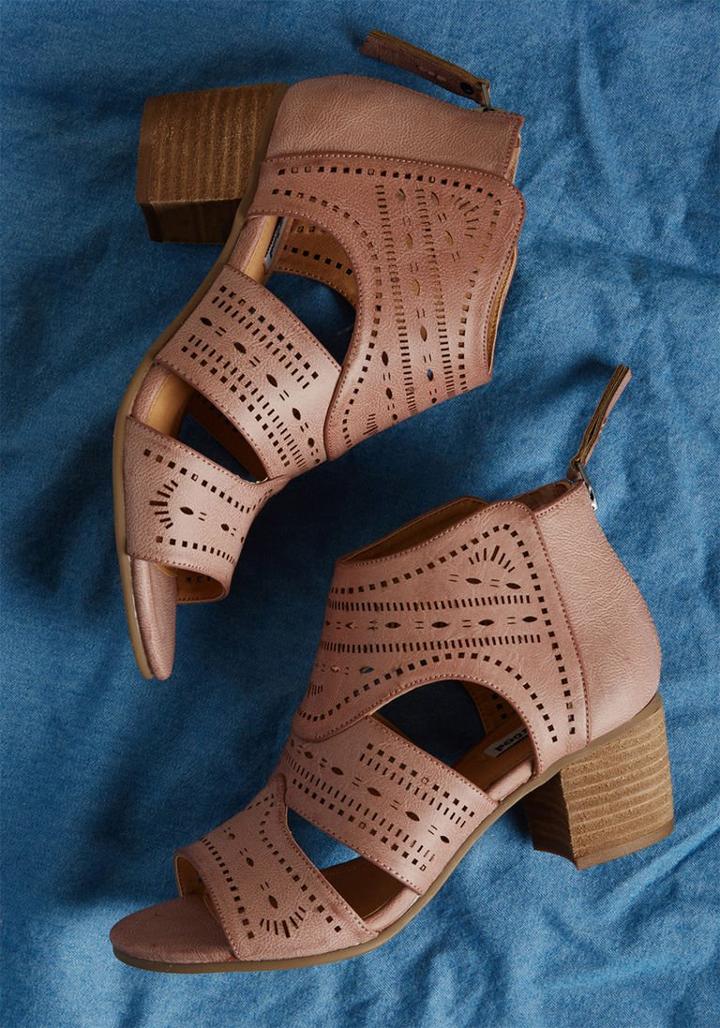 Modcloth Incorporate Cutouts Block Heel Bootie In 9