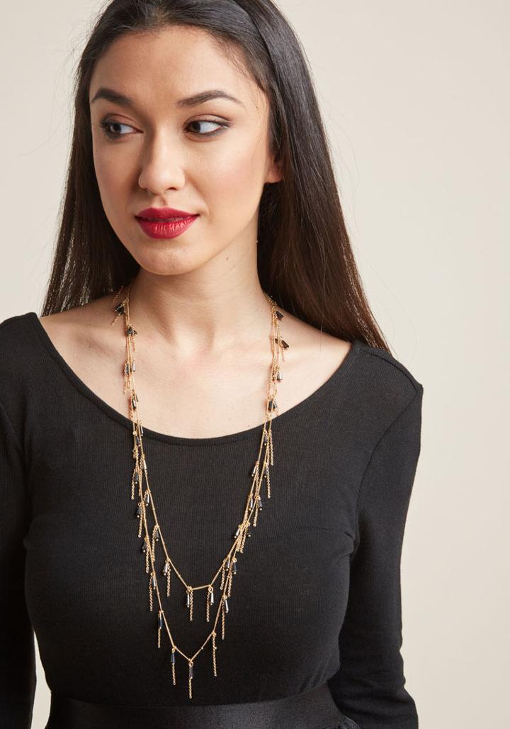 Modcloth Fringe Theory Necklace And Earring Set