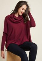 Modcloth A Cozy Touch Sweater In Burgundy In M
