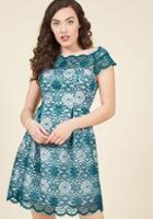 Modcloth Optimal Enchantment Lace Dress In Teal In M