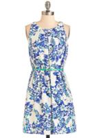 Hellomiss Great Wavelengths Dress In Blue Floral
