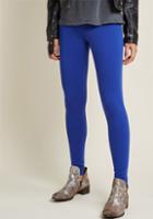 Modcloth Simple And Sleek Leggings In Cobalt - High-waisted In 2x