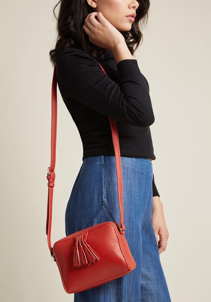 Modcloth Well Worth The Tassel Crossbody Bag
