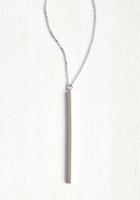 Modcloth Key To Simplicity Necklace In Silver