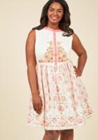  A Conversation Masterpiece A-line Dress In Eggshell In 1x