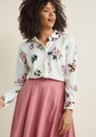 Modcloth Acclaimed Originality Button-up Top In 1x