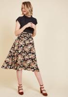  Bugle Bravado A-line Skirt In Botanical Black In Xl