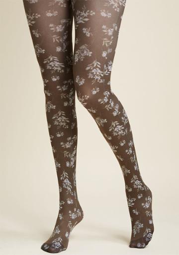 Modcloth Loose Leaf Lovely Tights In 2x