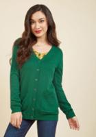 Modcloth Have A Good Knit Cardigan In Forest In S