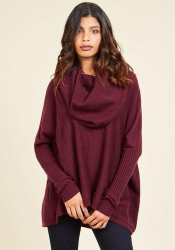  A Cozy Touch Sweater In Burgundy In S