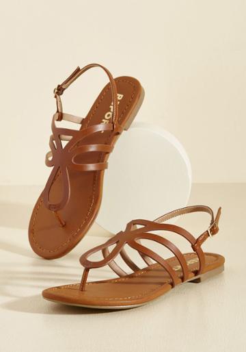 Modcloth Uniquely Yours Sandal In Caramel