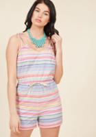 Modcloth Sunshine Sisterhood Striped Romper In Xs