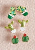Modcloth Windowsill Whimsy Cactus Earring Set