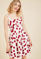  Pull Up A Cherry A-line Dress In White In S