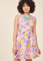 Modcloth Attention-catcher A-line Dress In Carnival In Xs