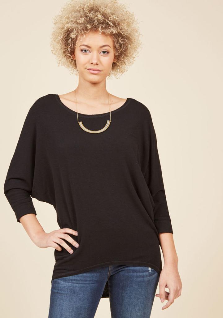 Modcloth Sports Rapport Top In Raven