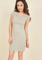  Let's Get Knit Started Sheath Dress In Oatmeal In Xl