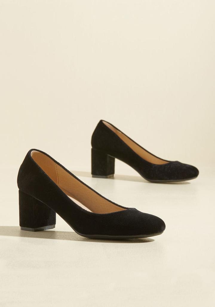 Modcloth One-woman Chaud Velvet Heel